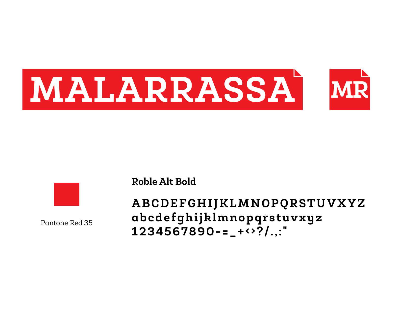 Malarrassa, tipografía, icono y color corporativo