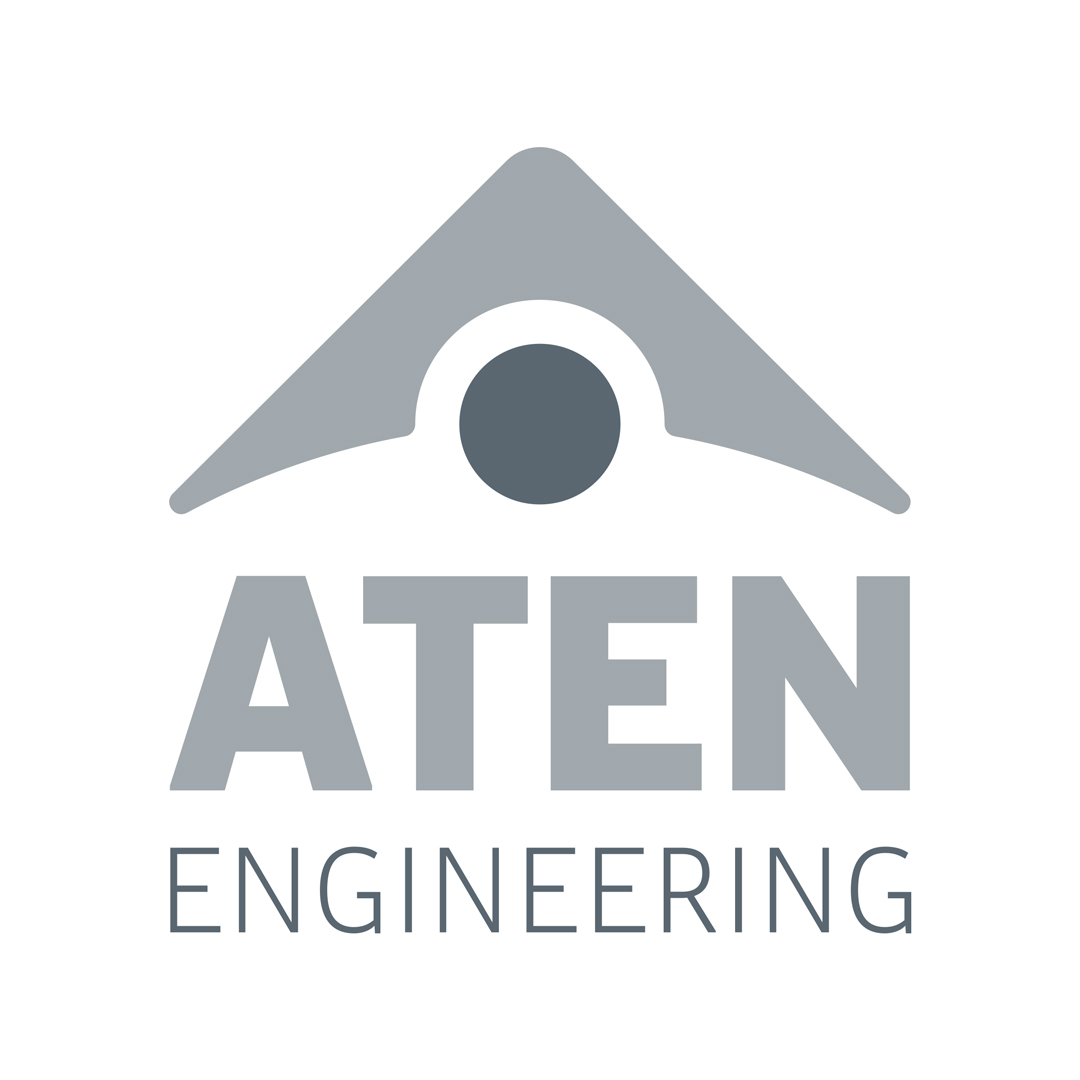 Marca oficial de Aten Engineering con un estilo de temática aeroespacial