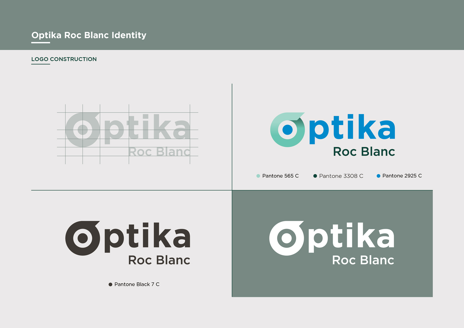 Manual de imagen de marca de Óptika Roc Blanc: Construcción del logotipo